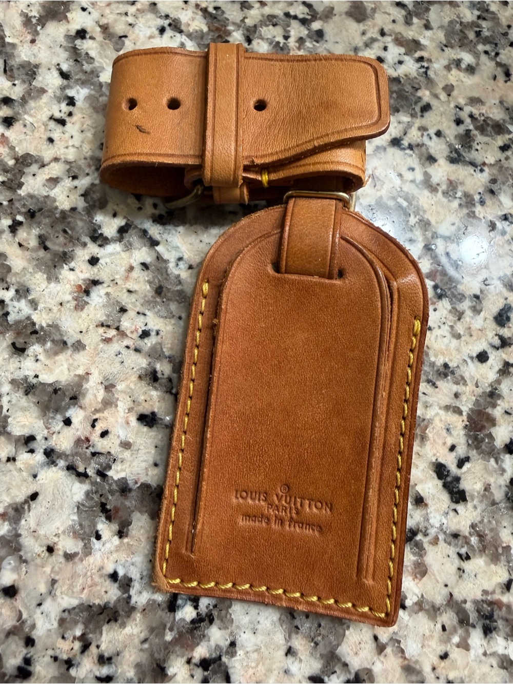 Louis Vuitton Tan Cognac Leather VACHETTA Luggage Tag